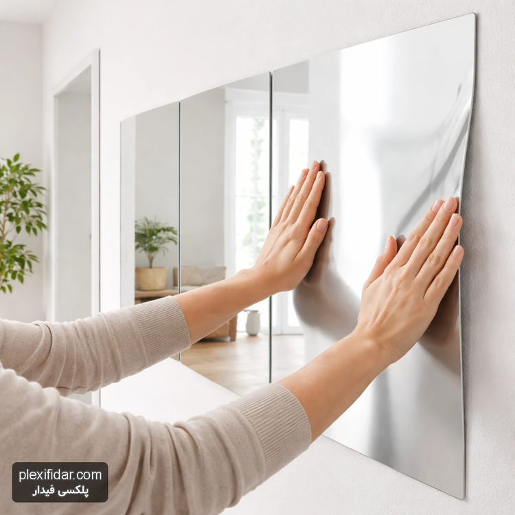 آینه چسبی نشکن طرح مستطیل