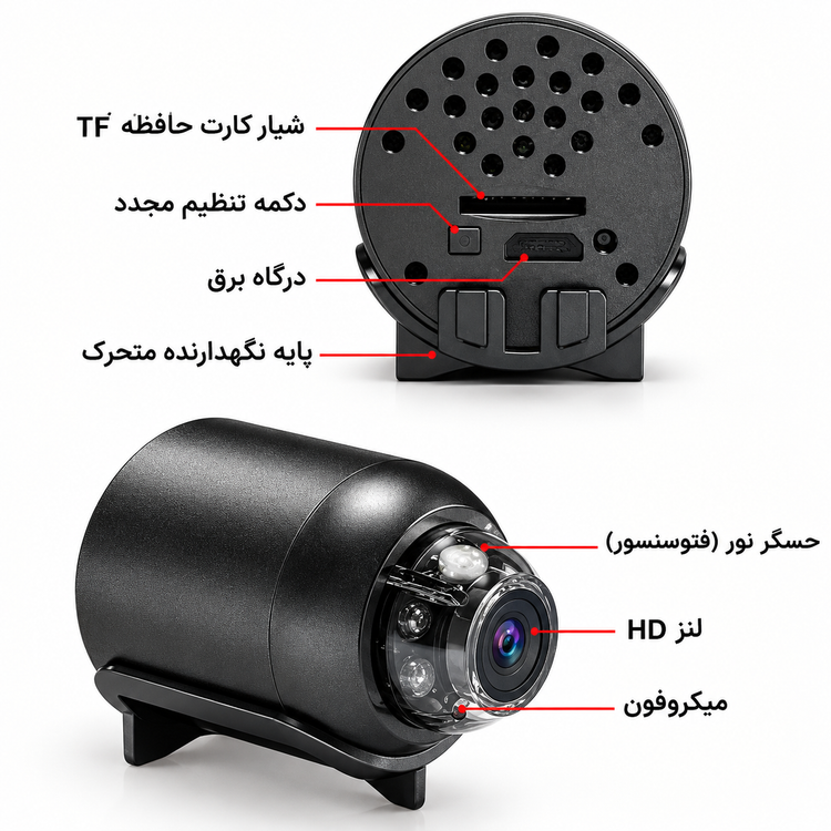 دوربین کپسولی ( قسطی بدون کارمزد ) منوی فارسی نصب آسان مشاهده تصویر روی موبایل از راه دور (با نرم افزار z-iot cam)